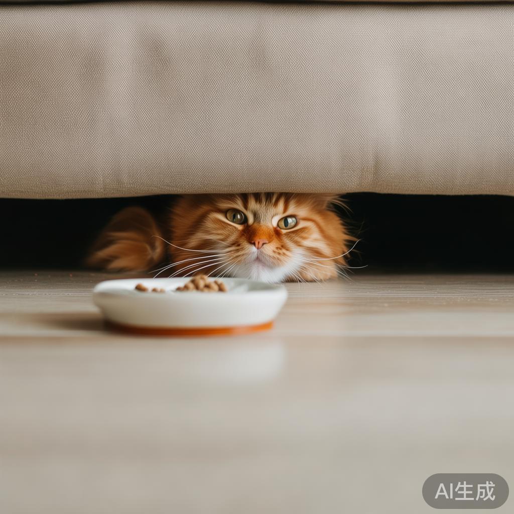 搬家后猫躲沙发底三天，我试了这2个方法它终于肯出来吃饭