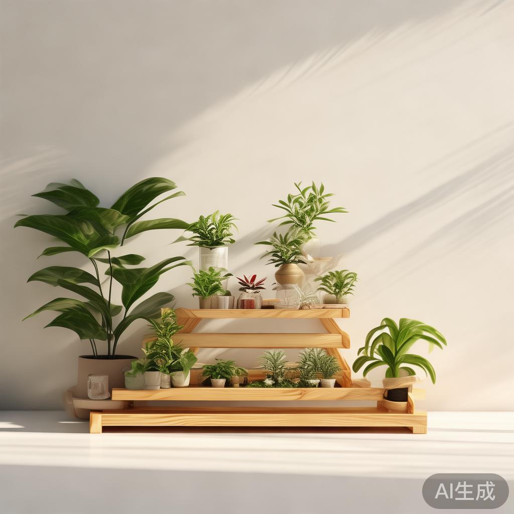 装修剩的木板没扔,钉成三层花架放阳台刚好